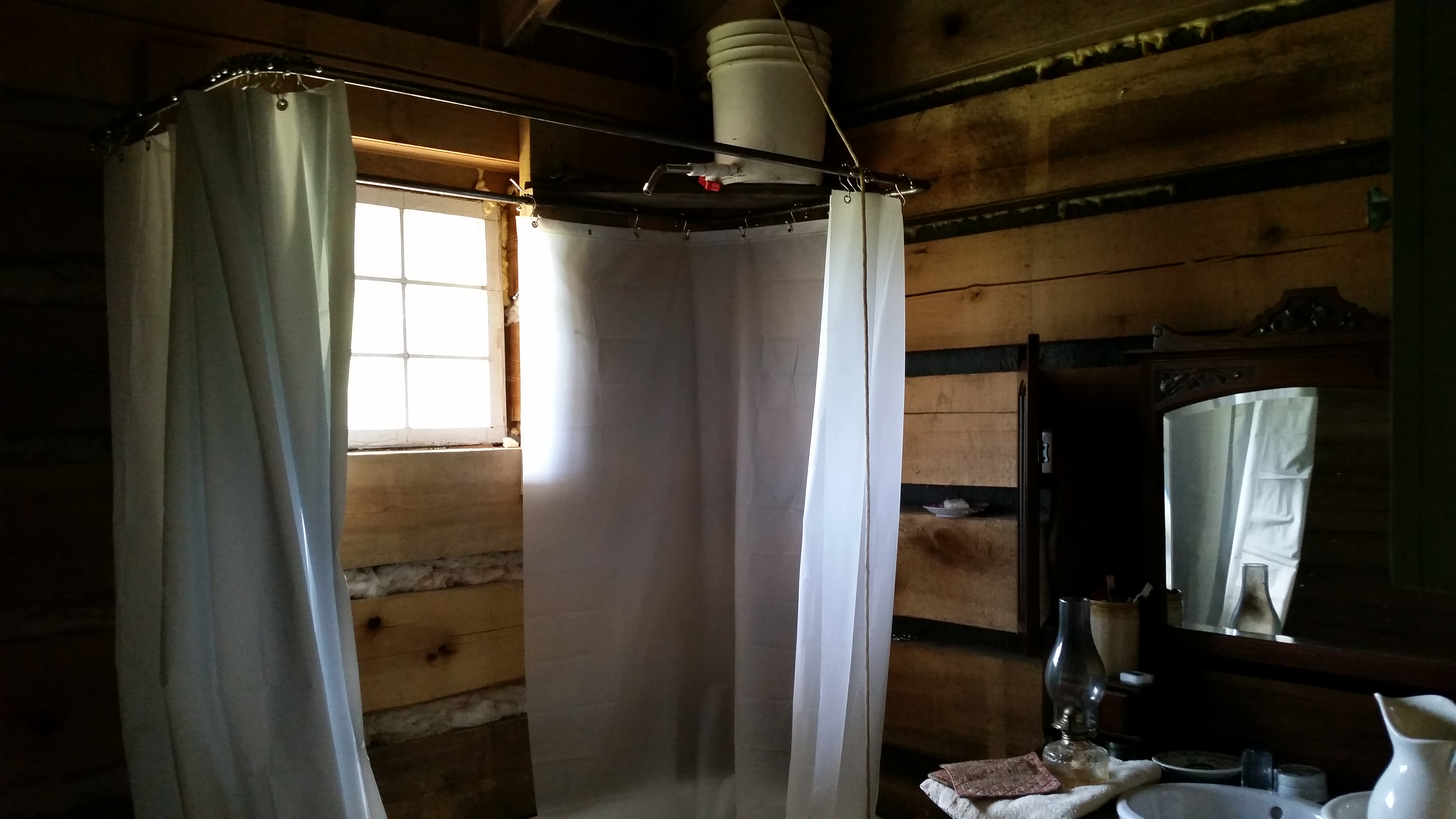Ever had a bucket shower? #bucketshower #cabin #offgrid #howto